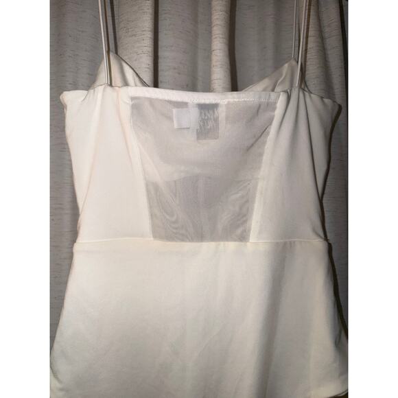 Princess Polly Cream White Mesh Strappy Camisole Bodysuit XS 0 One piece bridal - Picture 6 of 10